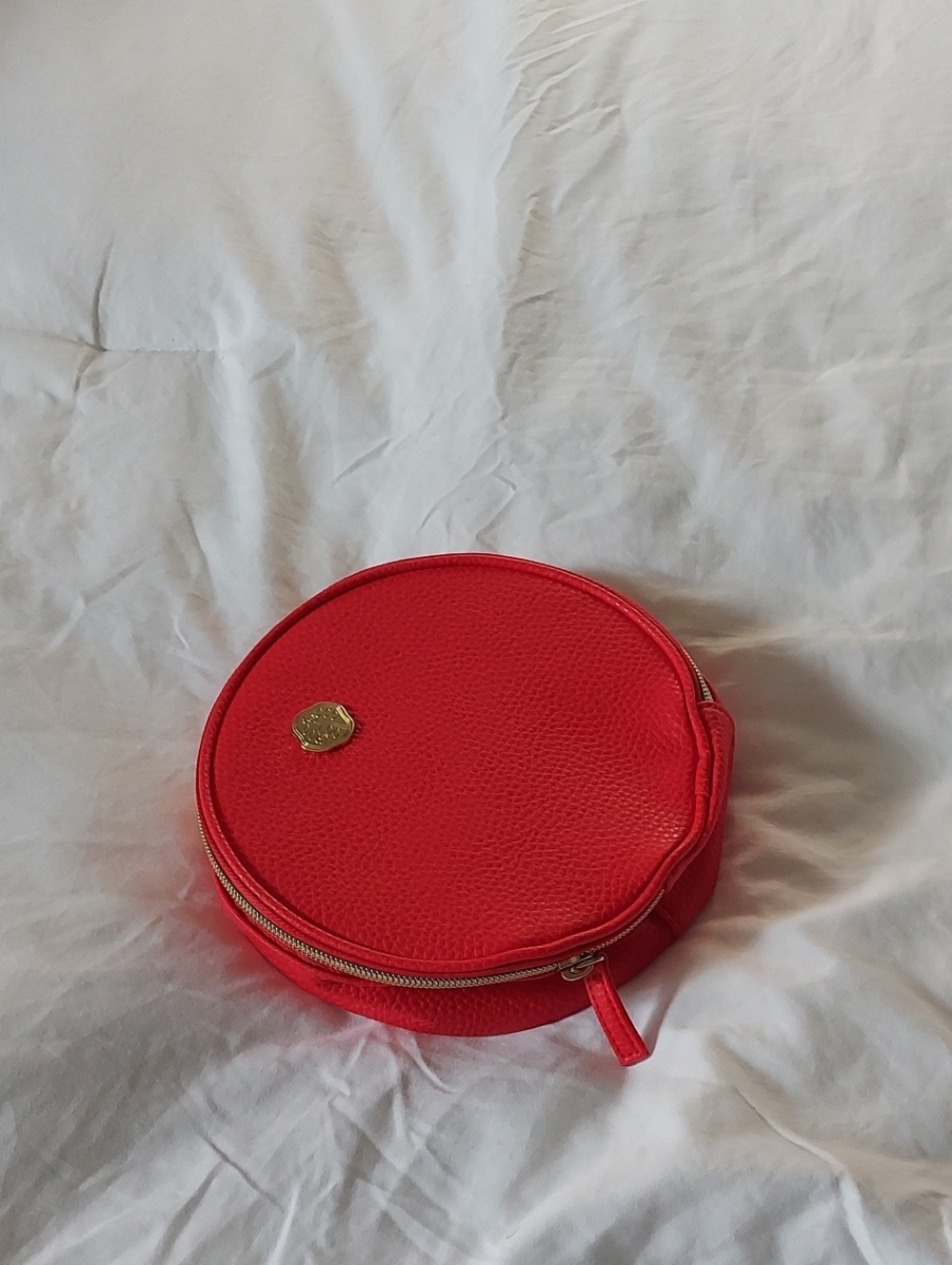 Shiseido Red Round Cosmetic Makeup Bag